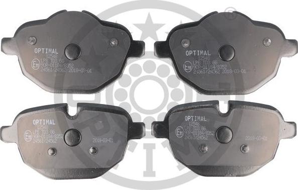 Optimal BP-12548 - Тормозные колодки, дисковые, комплект autosila-amz.com