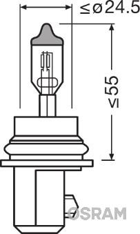 Osram 9007 - Лампа накаливания, фара дальнего света autosila-amz.com