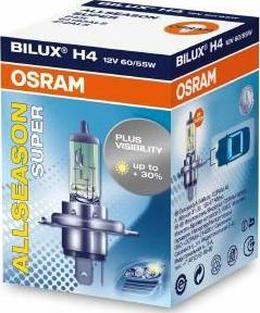 Osram 64193ALS - Лампа галог. H4 12V 60/55W P43t ALLSEASON SUPER+30% ЖЕЛТЫЙ кор1шт. OSRAM 64193ALS распродажа autosila-amz.com