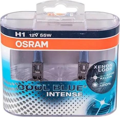 Osram 64150CBI-02B - к-кт ламп! (H1) 55W 12V галогенная голубая Cool Blue Intense (2шт. в блистере)\ autosila-amz.com