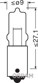 Osram 64111 - Лампа 64111 MINIWATT H5W 12V (5W) BA9s с повышенной светоотдачей autosila-amz.com