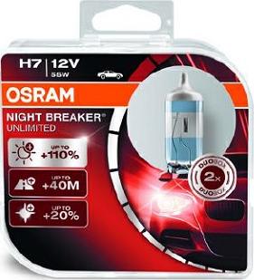 Osram 64210NBU-HCB - Лампа Osram H7-12-55 +110% Night Breaker Unlimited набор 2шт Евро-бокс autosila-amz.com