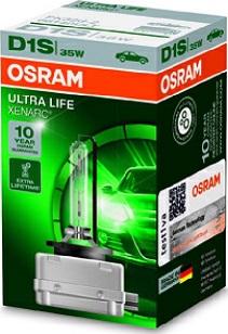 Osram 66140ULT - лампа XENARC ULTRA LIFE! 1шт. (D1S) 85V 35W PK32d-2 ув. срок службы до 4х раз\ autosila-amz.com