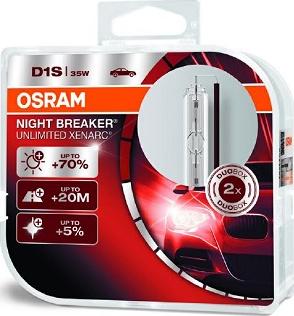 Osram 66140XNB-HCB - к-кт ламп XENARC NIGHT BREAKER UNLIMITED! 2шт. (D1S) 85V 35W PK32d-2 +70% света\ autosila-amz.com