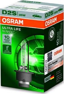 Osram 66240ULT - лампа XENARC ULTRA LIFE! 1шт. (D2S) 85V 35W P35d-2 ув. срок службы до 4х раз\ autosila-amz.com