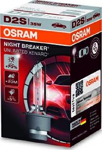 Osram 66240XNB - Снят, замена 66240XNL D2S 85V 35W P35d-2 XENARC NIGHT BREAKER UNLIMITED +70% больше света 1 шт. autosila-amz.com