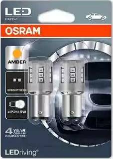 Osram 1457YE-02B - Автозапчасть/К-т ламп светодиодных P215W 12V 1W BAY15D оранж. autosila-amz.com