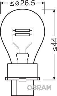 Osram 3157 - лампа ORIGINAL LINE! 1шт. (P27/7W) 12V 27/7W W2.5x16q качество ориг. з/ч (ОЕМ)\ autosila-amz.com