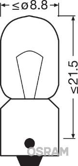 Osram 3930-02B - Автозапчасть/Комплект ламп накаливания блистер 2шт T4W 24V 4W BA9S autosila-amz.com