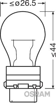 Osram 3757AK - лампа ORIGINAL LINE! 1шт. (PY27/7W) 12V 27/7W W2.5X16Q качество ориг. з/ч (ОЕМ)\ autosila-amz.com
