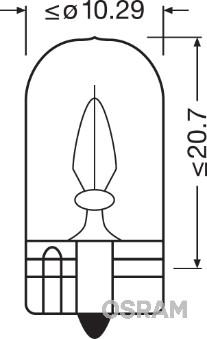 Osram 2820 - Лампа 12V 2W W2.1x9.5d ORIGINAL LINE (Складная картонная коробка) autosila-amz.com