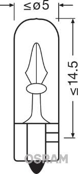 Osram 2721 - Лампа накаливания сигнальная W2.3W W2x4.6d Original 12V 1,2W картон 10шт цена за 1шт autosila-amz.com