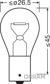 Osram 7506 - НОВ Автомобильная сигнальная лампа Osram P21W (21W 12V) Classic 1шт autosila-amz.com