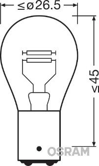 Osram 7528 - Автомобильная сигнальная лампа Osram P21/5W (21/5W 12V) Classic 1шт autosila-amz.com