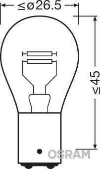 Osram 7225 - Лампа доп. освещ. ORIGINAL LINE 12V P21/4W 21/4W BAZ15d (картон) (мин. 10 шт.) autosila-amz.com