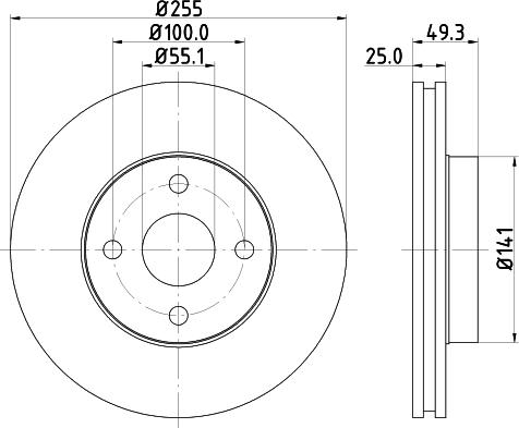 Pagid 54258 - Тормозной диск autosila-amz.com