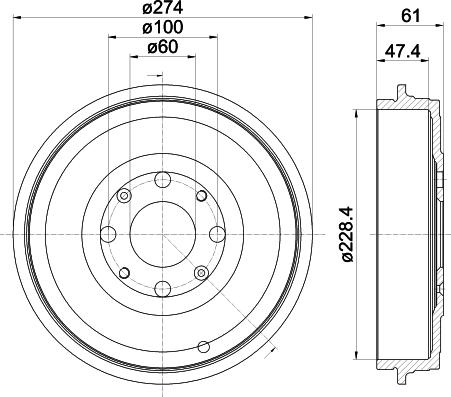 Pagid 61452 - Тормозной барабан autosila-amz.com