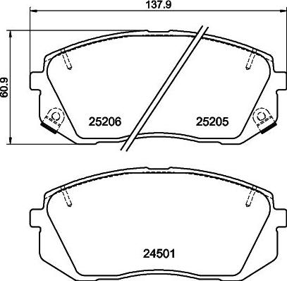 Pagid T2705 - Тормозные колодки, дисковые, комплект autosila-amz.com