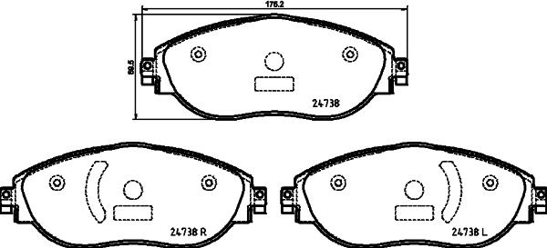 Pagid T2732 - Тормозные колодки, дисковые, комплект autosila-amz.com