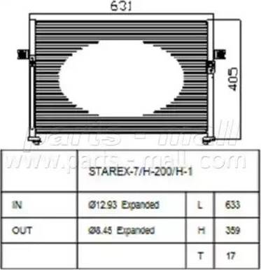 Parts-Mall PXNCA-064 - Конденсатор кондиционера autosila-amz.com