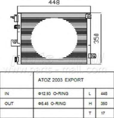 Parts-Mall PXNCA-081 - Конденсатор кондиционера autosila-amz.com