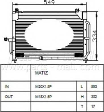 Parts-Mall PXNCC-005 - Конденсатор кондиционера autosila-amz.com