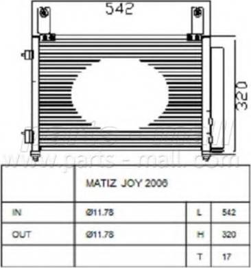 Parts-Mall PXNCC-022 - Конденсатор кондиционера autosila-amz.com