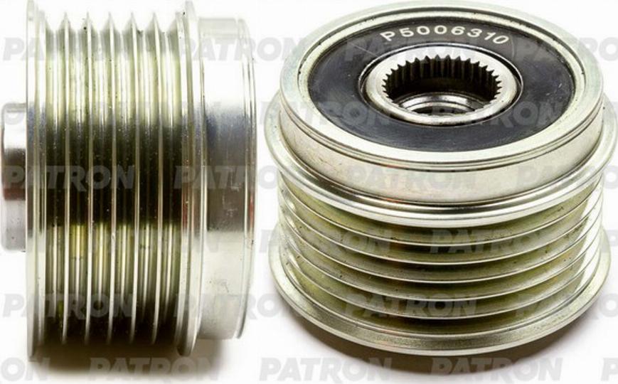 Patron P5006310 - Шкив генератора FIAT: 500 07-, DOBLO Cargo 04-, GRANDE PUNTO 05-, IDEA 04-, LINEA 07-, PANDA 03-, PU autosila-amz.com