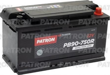 Patron PB90-750R - Аккумуляторная батарея 90Ah PATRON POWER 12V 90AH 750A ETN 0(R+) B13 353x175x190mm 20,1kg autosila-amz.com