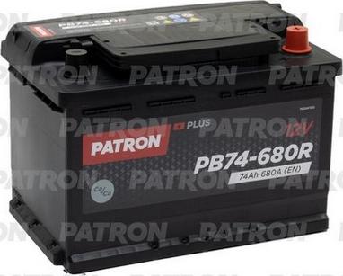 Patron PB74-680R - Аккумуляторная батарея 74Ah PATRON PLUS 12V 74AH 680A ETN 0(R+) B13 278x175x190mm 15,8kg autosila-amz.com