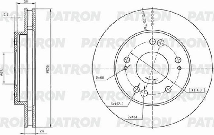 Patron PBD1434 - Тормозной диск autosila-amz.com