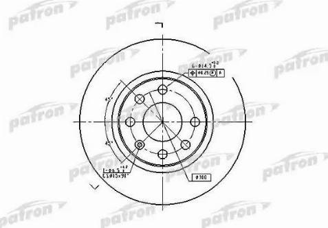 Patron PBD1625 - Диск тормозной вентилируемый передний DAEWOO ESPERO 1991-1999 LANOS 1997- NEXIA 1995-2008 OPEL ASCON autosila-amz.com