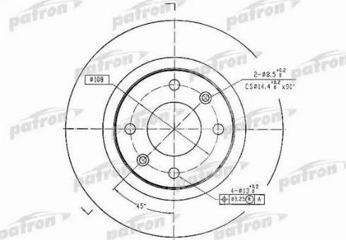 Patron PBD1220 - Диск тормозной передн CITROEN: BERLINGO 96-, BERLINGO фургон 96-, BX 86-93, BX Break 88-94, XANTIA 9 autosila-amz.com