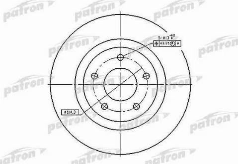 Patron PBD7006 - Диск тормозной передн CHRYSLER: Sebring 07-09 \ DODGE: Avenger 08-09, Caliber 07-09 \ JEEP: Compass autosila-amz.com