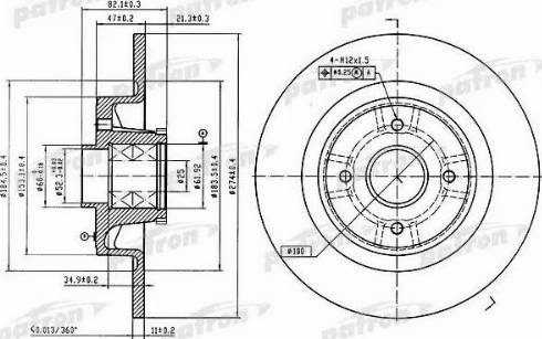 Patron PBD7010 - Тормозной диск autosila-amz.com