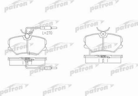 Patron PBP540 - Тормозные колодки, дисковые, комплект autosila-amz.com