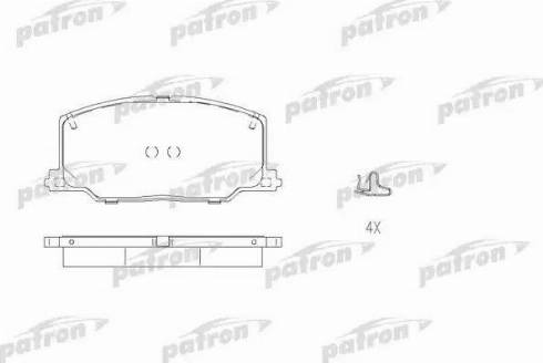 Patron PBP602 - Тормозные колодки, дисковые, комплект autosila-amz.com