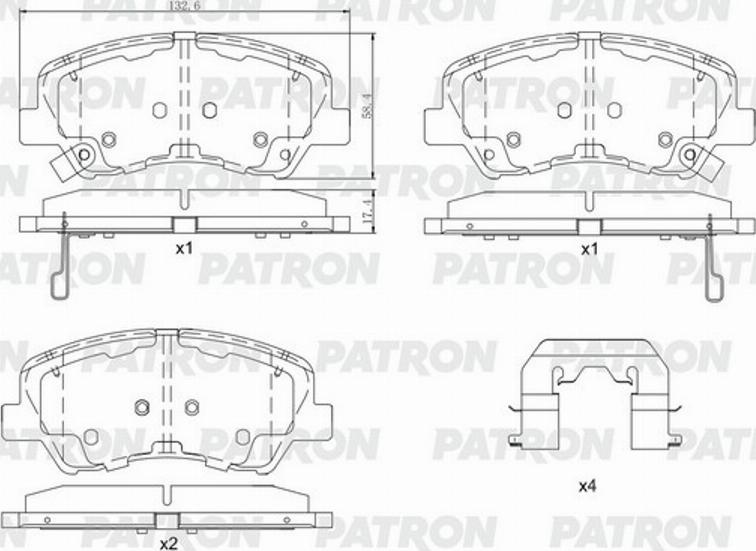 Patron PBP017 - Тормозные колодки, дисковые, комплект autosila-amz.com