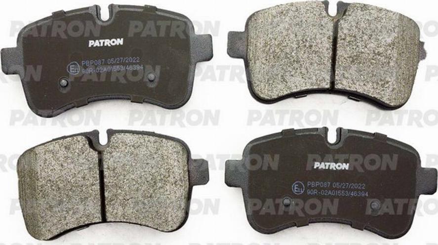 Patron PBP087 - Тормозные колодки, дисковые, комплект autosila-amz.com
