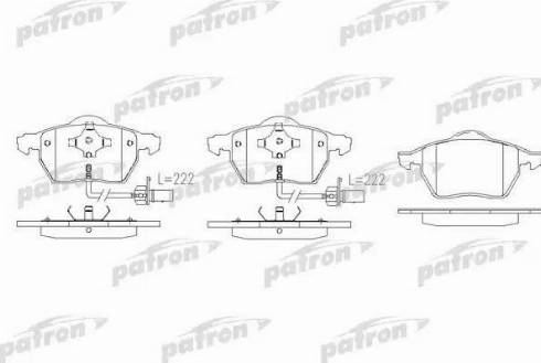 Patron PBP1495 - Тормозные колодки, дисковые, комплект autosila-amz.com