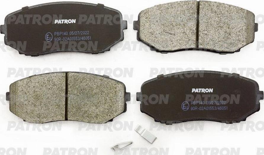 Patron PBP140 - Тормозные колодки, дисковые, комплект autosila-amz.com