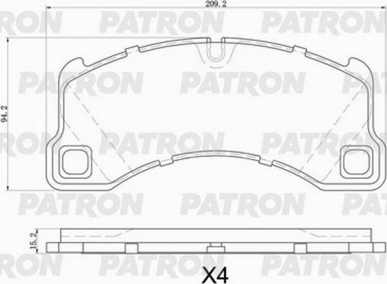 Patron PBP1560 - Тормозные колодки, дисковые, комплект autosila-amz.com