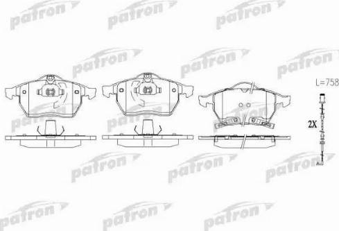 Patron PBP1535 - Колодки тормозные дисковые передн OPEL: ASTRA G хечбэк 99-05, ASTRA G кабрио 02-05, ASTRA G купе 01- autosila-amz.com