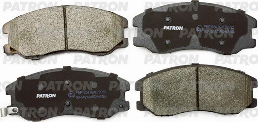 Patron PBP1524 - Тормозные колодки, дисковые, комплект autosila-amz.com