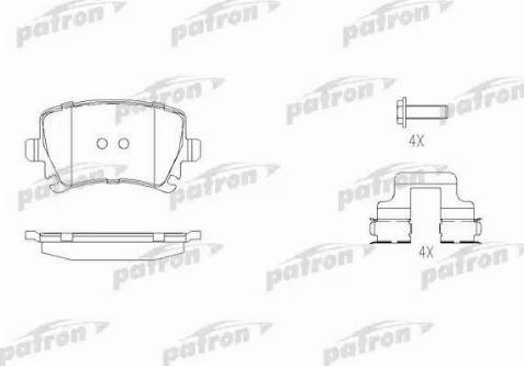 Patron PBP1636 - Колодки тормозные дисковые задн AUDI: A3 QUATTRO, A6, A6 QUATTRO, VOLKSWAGEN: CADDY, TOURAN autosila-amz.com