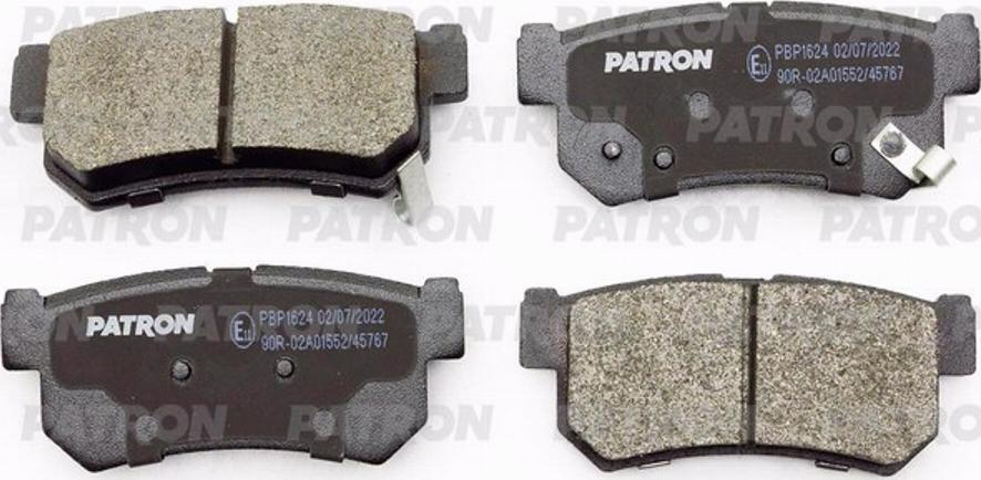 Patron PBP1624 - Тормозные колодки, дисковые, комплект autosila-amz.com