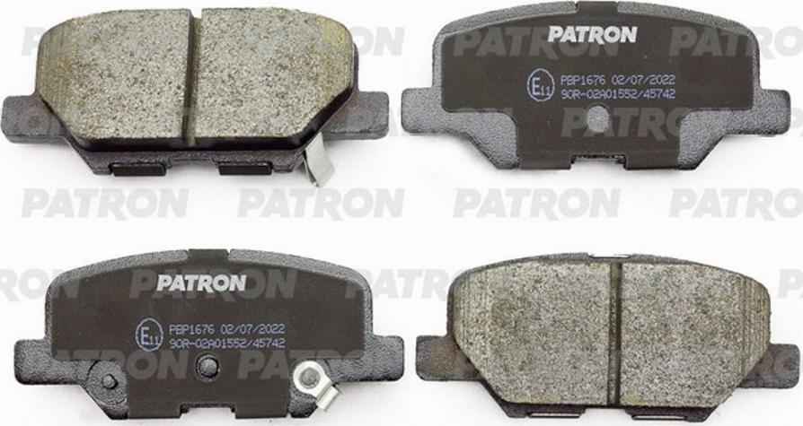 Patron PBP1676 - Тормозные колодки, дисковые, комплект autosila-amz.com