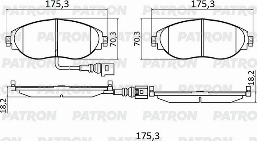 Patron PBP130 - Тормозные колодки, дисковые, комплект autosila-amz.com