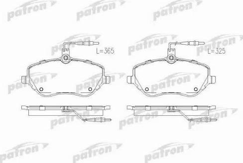 Patron PBP1726 - Тормозные колодки, дисковые, комплект autosila-amz.com