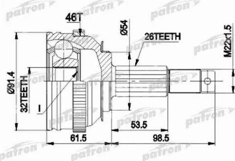 Patron PCV9491 - Шарнирный комплект, ШРУС, приводной вал autosila-amz.com